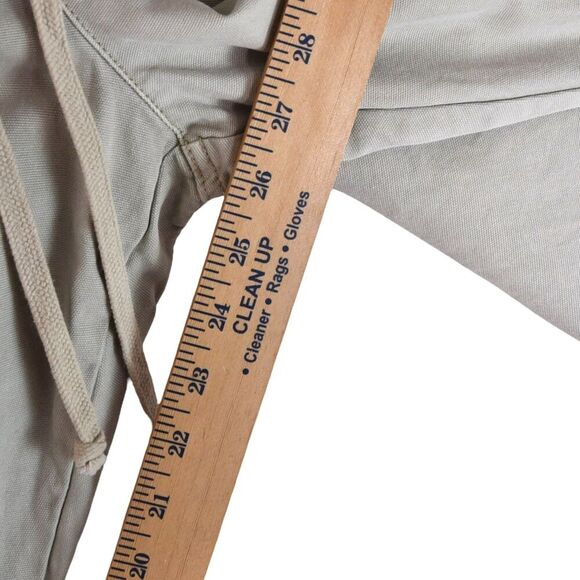 Free People Button Fly Paperbag Pants Size M Beige Drawstring Waist Relaxed Fit - Picture 9 of 10